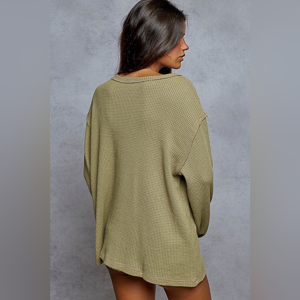 POL Olive Star Long Sleeve Top - Picture 5 of 6